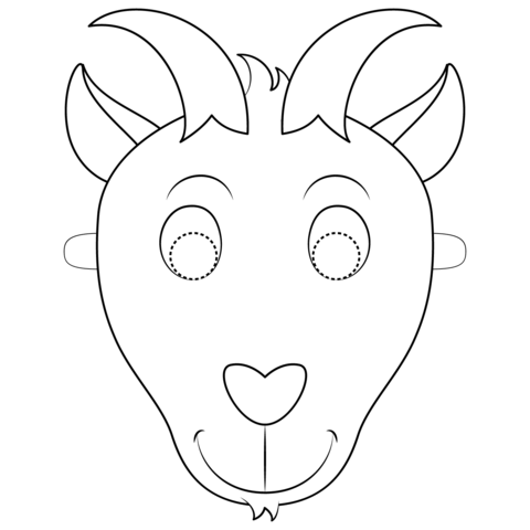 Goat Mask Coloring Page